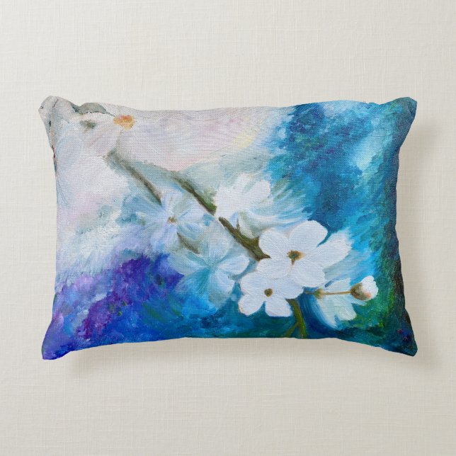 Watercolor Flowers Accent Pillow (Front)