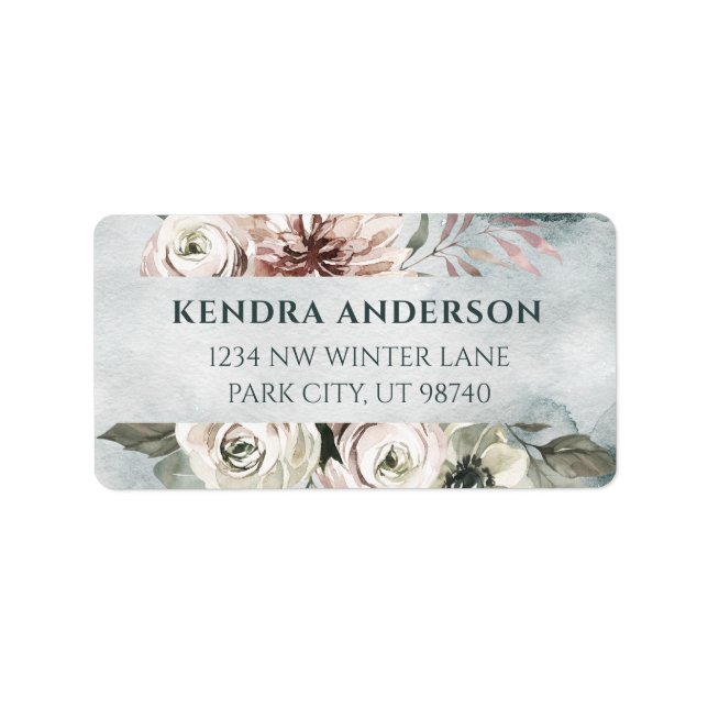 Watercolor Flowers Address Label (Front)