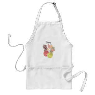 Watercolor, flowers. adult apron