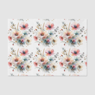 Watercolor Flowers Alcohol Ink Floral Tissue Paper