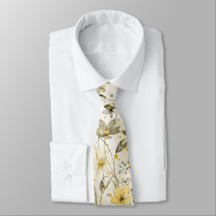 Watercolor flowers and dragonflies scale s tie