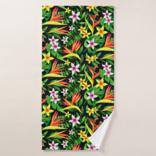 Watercolor Flowers And Fruit Floral Pattern-23768 Bath Towel