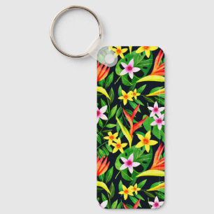 Watercolor Flowers And Fruit Floral Pattern-23768 Key Ring