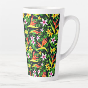 Watercolor Flowers And Fruit Floral Pattern-23768 Latte Mug