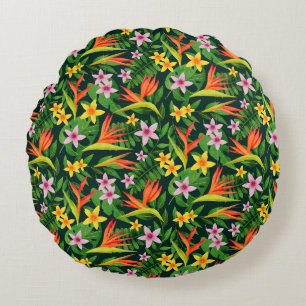 Watercolor Flowers And Fruit Floral Pattern-23768 Round Cushion
