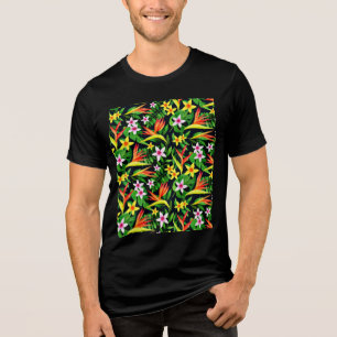 Watercolor Flowers And Fruit Floral Pattern-23768 Tri-Blend Shirt