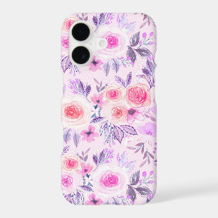 Watercolor flowers and leaves 3