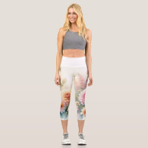 Watercolor Flowers and sea and seashells on beach