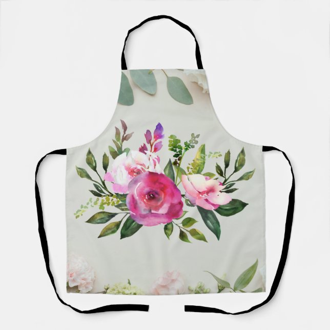 Watercolor Flowers Apron (Front)