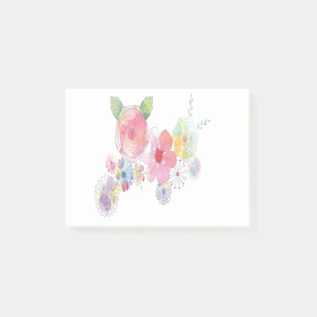 Watercolor Flowers Art Post-it Notes (Front)