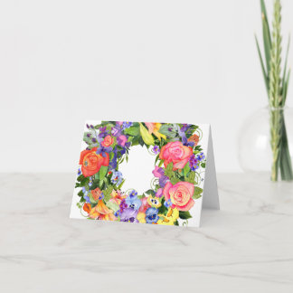 Watercolor Flowers Blank Notecard