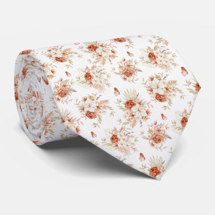 Watercolor Flowers Boho Pattern Tie