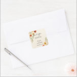 Watercolor flowers botanical wedding thank you square sticker<br><div class="desc">Rustic botanical watercolor flowers botanical wedding Thank you stickers. For spring,  summer,  fall,  or winter wedding.
You can easily add your own text to make it very personal and unique.</div>