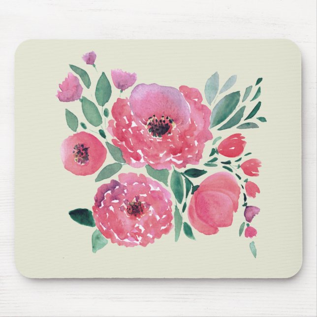 Watercolor flowers, bouquet 2 mouse mat (Front)