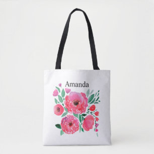 Watercolor flowers, bouquet 2. tote bag