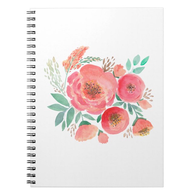 Watercolor flowers, bouquet . notebook (Front)
