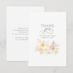 Watercolor Flowers Bridal Shower Thank You