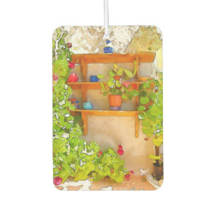 Watercolor flowers car air freshener