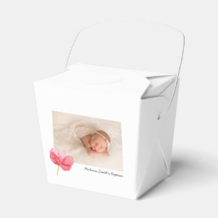 Watercolor Flowers Christening Baptism Favour Box