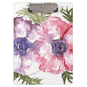 Watercolor flowers clipboard