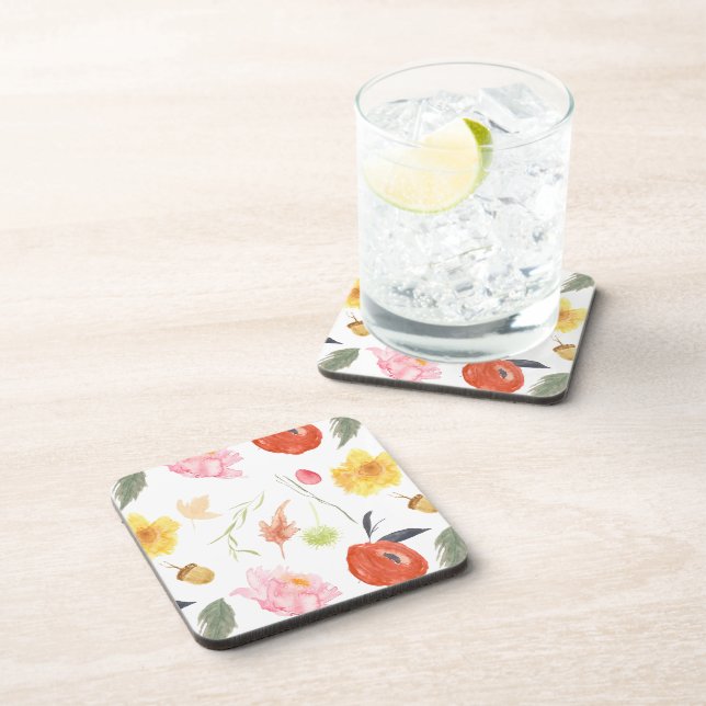 Watercolor Flowers Coaster (Right Side)