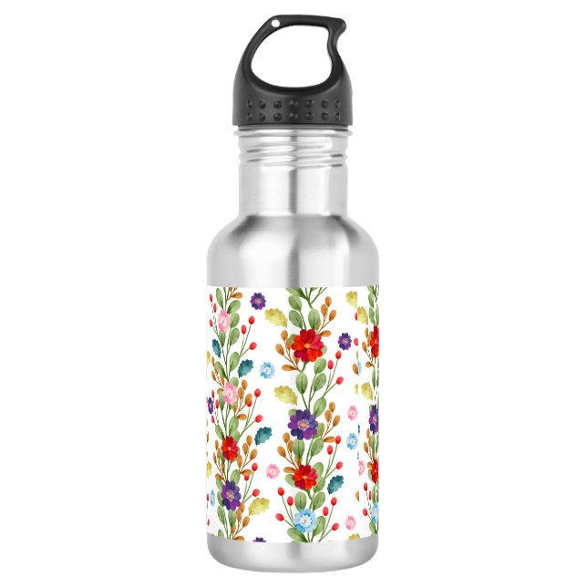 Watercolor Flowers Colourful Pattern-67488 532 Ml Water Bottle (Front)