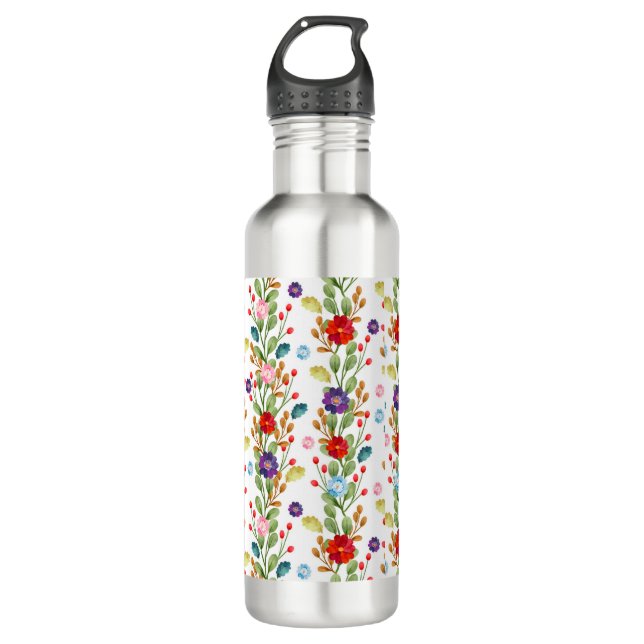 Watercolor Flowers Colourful Pattern-67488 710 Ml Water Bottle (Front)