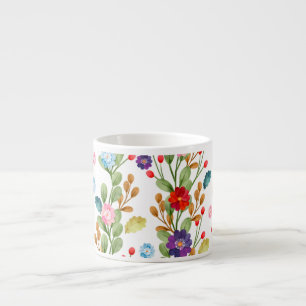 Watercolor Flowers Colourful Pattern-67488 Espresso Cup