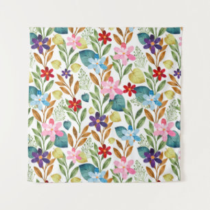 Watercolor Flowers Colourful Pattern-67666 Tapestry
