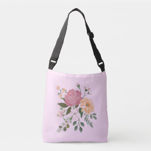 Watercolor flowers crossbody bag