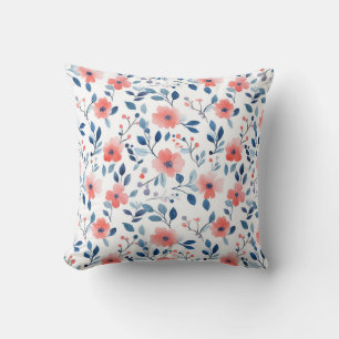 Watercolor Flowers Cushion