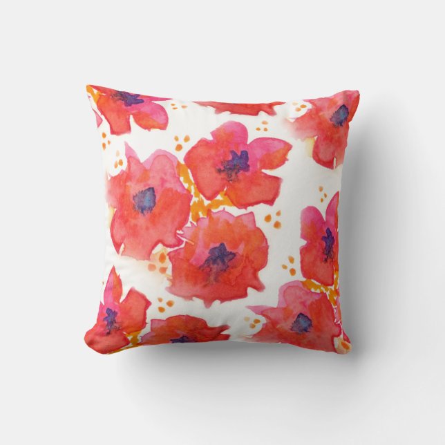 Watercolor Flowers Cushion (Front)