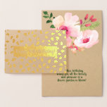 Watercolor Flowers Custom Birthday/All-Occasion Foil Card<br><div class="desc">Customise the text of this lovely real foil card to make it appropriate for any celebratory occasion. Just click on "Personalise this template" and change the wording to anything you want. Perfect for a birthday, graduation, bridal shower, Easter, Bat Mitzvah or Confirmation--pretty much any occasion where beautiful flowers and a...</div>