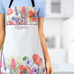 Watercolor Flowers, Custom Birthday Daughter Gift Apron<br><div class="desc">Watercolor Flowers,  Custom Birthday Daughter Gift Apron.
Brighten your daughter’s birthday with this floral design in soft watercolor hues. Personalised with her name,  it’s a beautiful and thoughtful kitchen gift. Enjoy!</div>