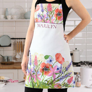 Watercolor Flowers – Custom Birthday Friend Gift Apron