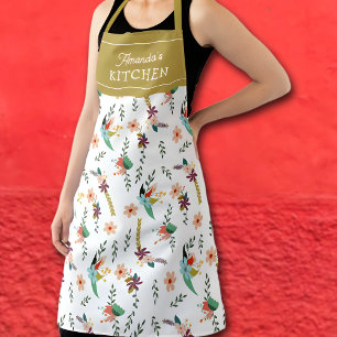 Watercolor Flowers Custom Kitchen Unisex  Apron