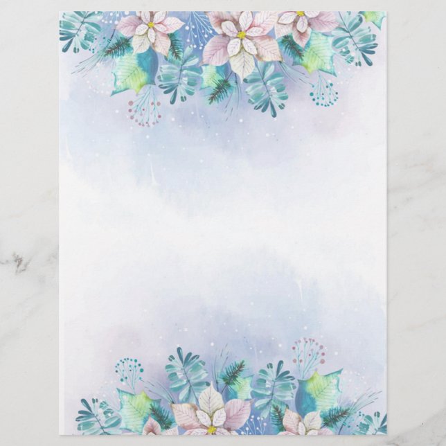 Watercolor Flowers Custom Letterhead (Front)