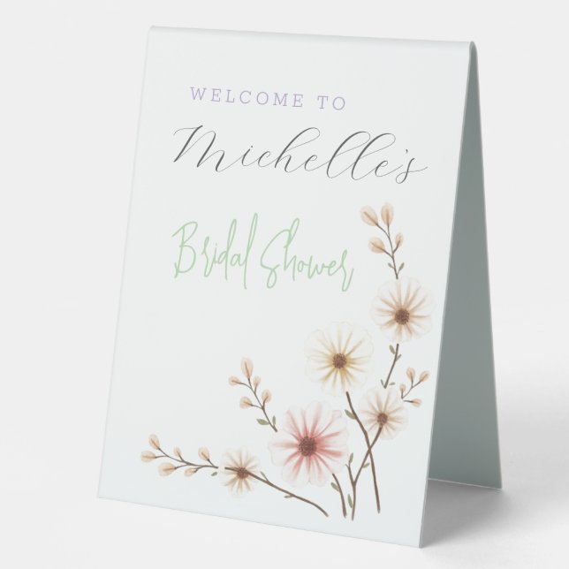 Watercolor Flowers Cute Bridal Shower  (Front)