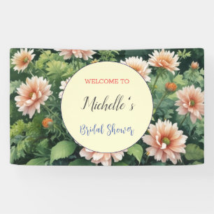 Watercolor Flowers Cute Bridal Shower  Banner