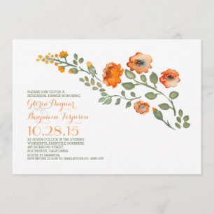 Watercolor flowers-cute floral rehearsal dinner invitation