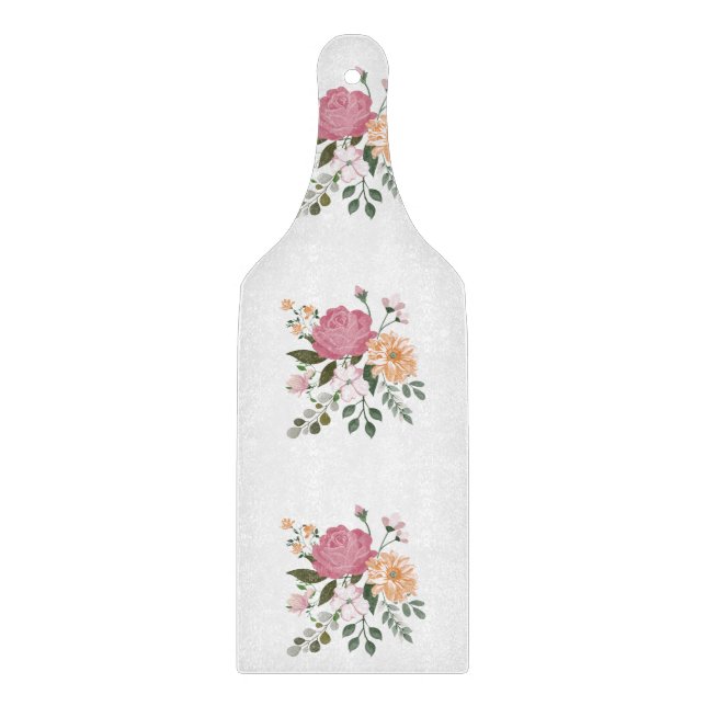 Watercolor flowers cutting board (Front)