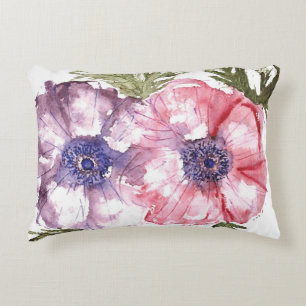Watercolor flowers decorative cushion