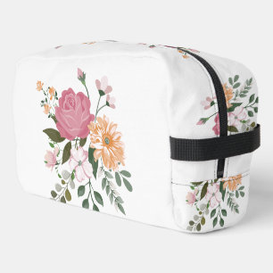 Watercolor flowers dopp kit