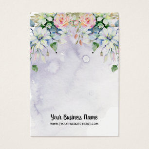 Watercolor Flowers Earring Display Cards