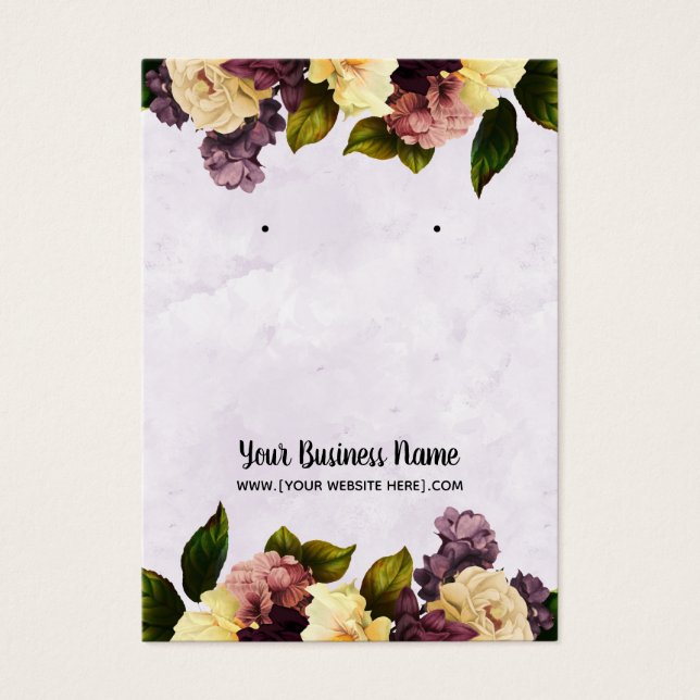 Watercolor Flowers Earring Display Cards (Front)