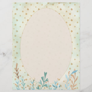 Watercolor Flowers Egg Shape Stationery Paper