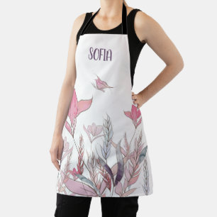 Watercolor Flowers – Elegant Floral Cooking Custom Apron