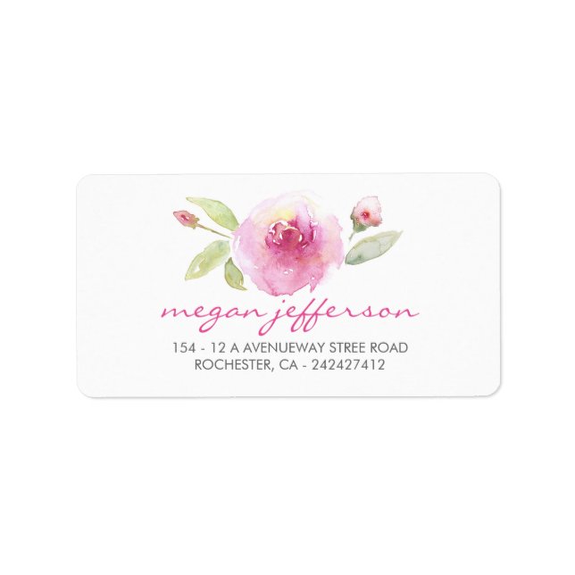 watercolor flowers elegant wedding label (Front)