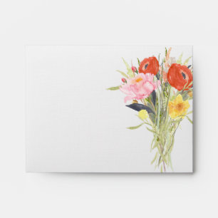 Watercolor Flowers Envelope