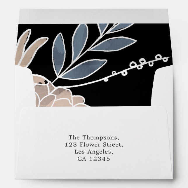 Watercolor Flowers Envelope (Back (Bottom))